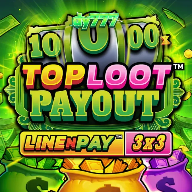 Interface do jogo TopLoot Payout LineNPay com grade 3x3 e detalhes em verde